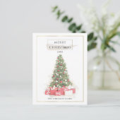 Carte Postale Beau Noël Arbre Aquarelle Vacances Art (Debout devant)