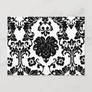 Carte Postale Beau noir & blanc Damas Art Imprimer