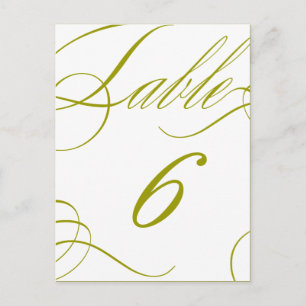 Carte Postale Beau numéro de tableau (couleur de texte personnal