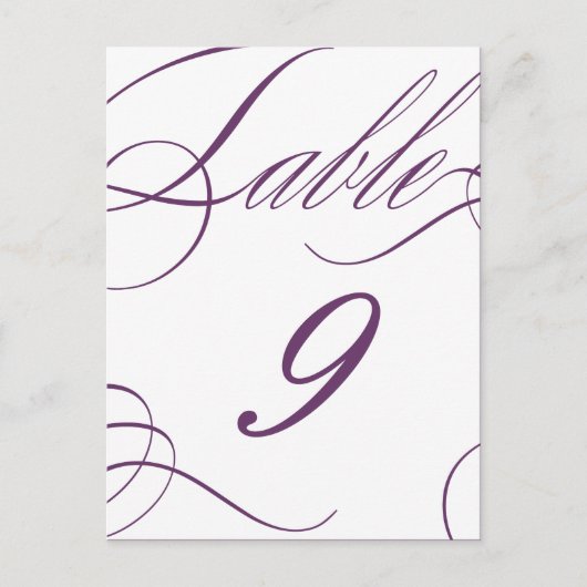 Carte Postale Beau numéro de tableau (couleur de texte personnal (Devant)