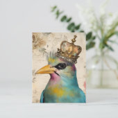 Carte Postale Beau oiseau dans un collage de la Couronne (Debout devant)
