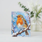 Carte Postale Beau Oiseau pour Noël (Debout devant)