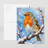 Carte Postale Beau Oiseau pour Noël (Devant / Derrière)