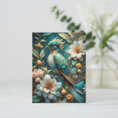 Carte Postale Beau Oiseau Turquoise (Debout devant)