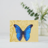 Carte Postale Beau papillon bleu art Vintage (Debout devant)