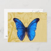 Carte Postale Beau papillon bleu art Vintage (Devant / Derrière)