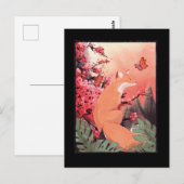 Carte Postale Beau papillon renard japonais (Devant / Derrière)