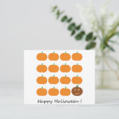 Carte Postale Beau Patch Citrouille Halloween (Debout devant)