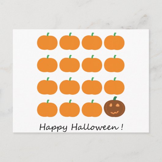 Carte Postale Beau Patch Citrouille Halloween (Devant)