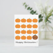 Carte Postale Beau Patch Citrouille Halloween (Debout devant)