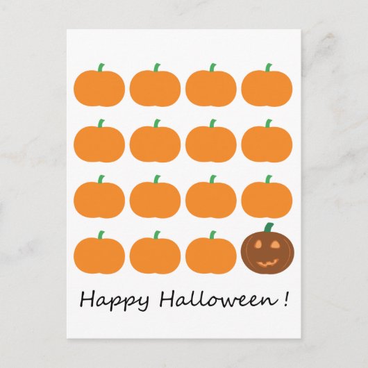 Carte Postale Beau Patch Citrouille Halloween (Devant)