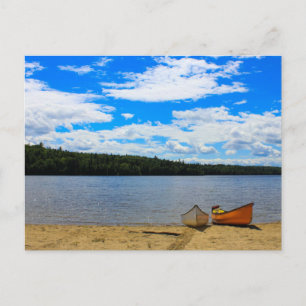 Carte Postale Beau Paysage - Canots et Lac