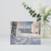 Carte Postale Beau paysage de forêt d'hiver (Debout devant)