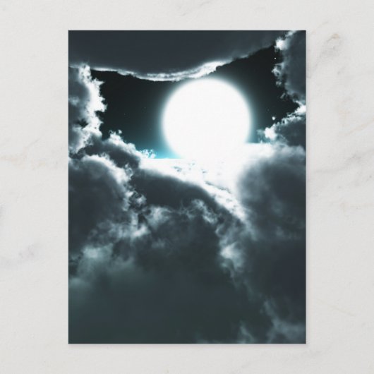 Carte Postale Beau paysage nocturne de lune (Devant)