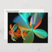 Carte Postale Beau pétales Turquoise Orange Fractal Art (Devant / Derrière)