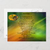 Carte Postale Beau poème papillon. (Devant / Derrière)