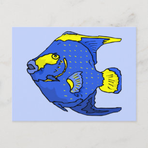 Carte Postale Beau poisson perroquet bleu tropical