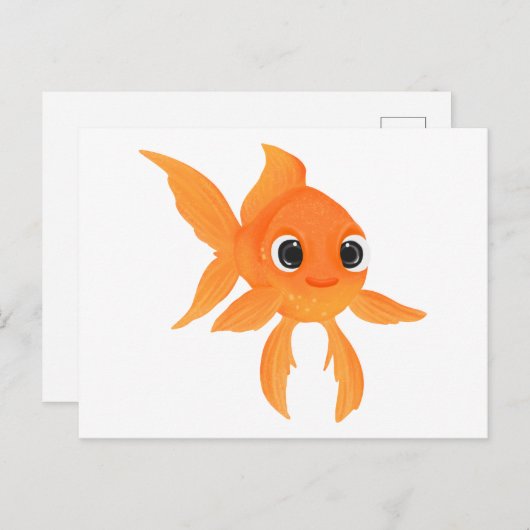 Carte Postale Beau poisson rouge (Devant / Derrière)