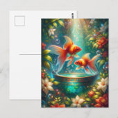 Carte Postale Beau poisson rouge Nowruz (Devant / Derrière)