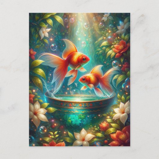 Carte Postale Beau poisson rouge Nowruz (Devant)