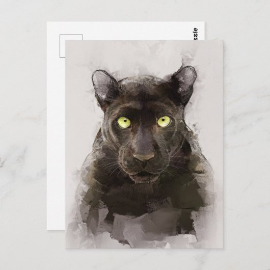 Carte Postale Beau Portrait Panther (Devant / Derrière)
