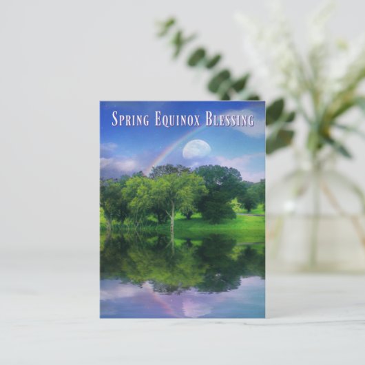 Carte Postale Beau Printemps Equinox Ostara Bénédictions Arc-en- (Debout devant)