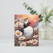 Carte Postale Beau Puffin Dans Le Champ Maisy (Debout devant)