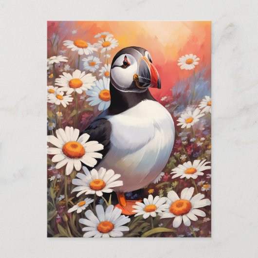Carte Postale Beau Puffin Dans Le Champ Maisy (Devant)