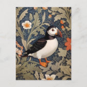 Carte Postale Beau Puffin William Morris Inspiré (Devant)