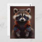 Carte Postale Beau Raccoon (Devant / Derrière)