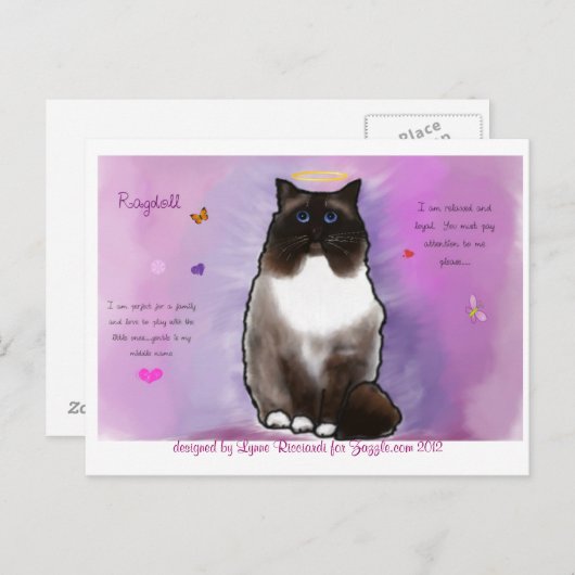 Carte Postale Beau Ragdoll doux (Devant / Derrière)