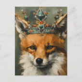 Carte Postale Beau Renard rouge dans une couronne (Devant)