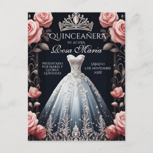 Carte Postale Beau Rose espagnol Quinceañera