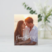 Carte Postale Beau script de brosse modifier la photo de date (Debout devant)