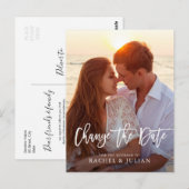 Carte Postale Beau script de brosse modifier la photo de date (Devant / Derrière)