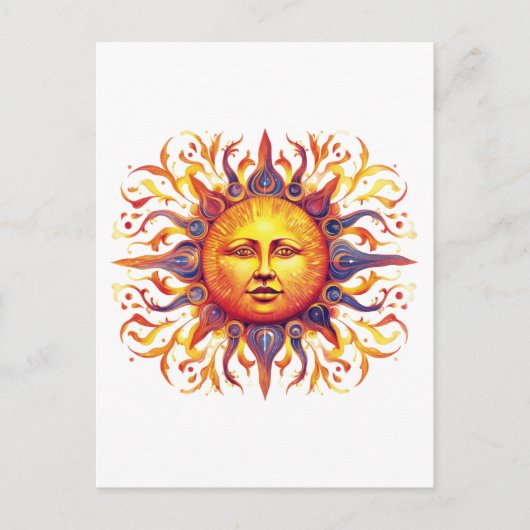 Carte Postale Beau soleil illustré (Devant)