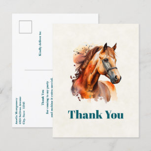 Carte Postale Beau Sorrel Horse Portrait Merci