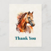 Carte Postale Beau Sorrel Horse Portrait Merci (Devant)