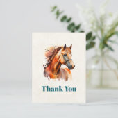 Carte Postale Beau Sorrel Horse Portrait Merci (Debout devant)