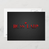 Carte Postale Beau texte de dame Boss Rouge avec carbone (Devant / Derrière)