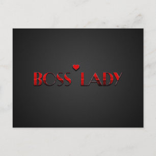 Carte Postale Beau texte de dame Boss Rouge avec carbone