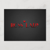 Carte Postale Beau texte de dame Boss Rouge avec carbone (Devant)