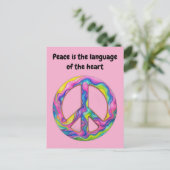 Carte Postale Beau thème de paix avec message inspirant (Debout devant)