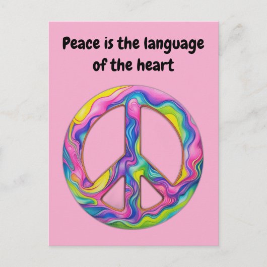 Carte Postale Beau thème de paix avec message inspirant (Devant)