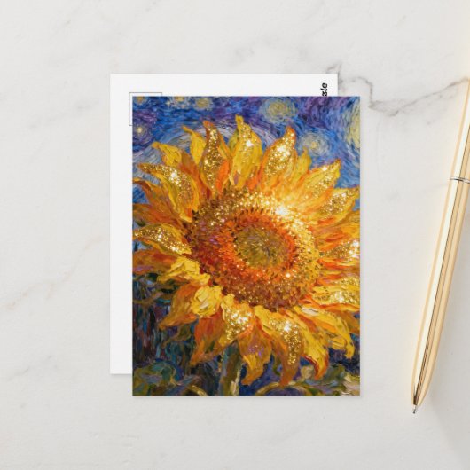Carte Postale Beau Tournesol (Devant/Arrière en situation)