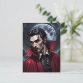 Carte Postale Beau Vampire portant Red Cape (Debout devant)