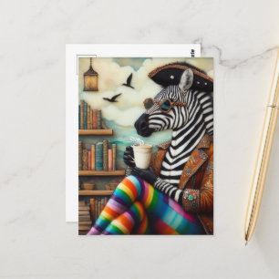 Carte Postale Beau Zebra Pirate Avec Café