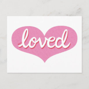 Carte Postale BEAUCOUP AIMÉ - Coeur d'amour rose