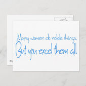 Carte Postale Beaucoup de femmes font des choses nobles... (Devant / Derrière)