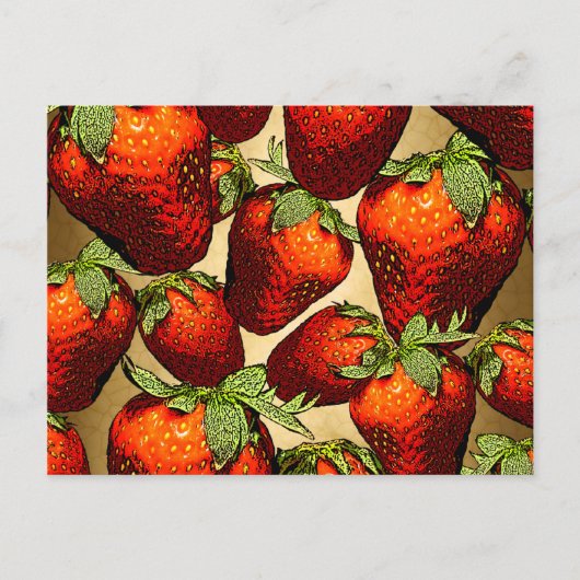 Carte Postale Beaucoup de fraises (Devant)